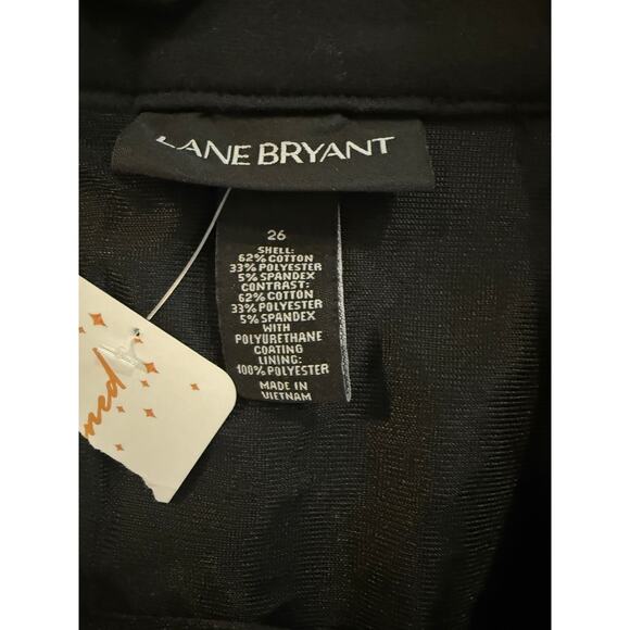 NWT Lane Bryant Black Faux Leather/Knit Skirt Size 26 - Picture 3 of 5